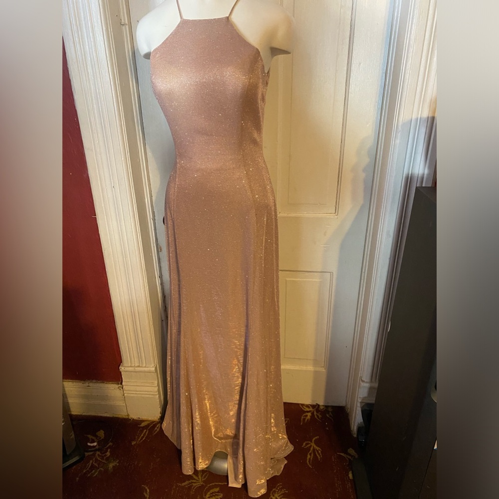 Stunning Prom dress by: Ed young, nude pink, size: M. Length: 56”